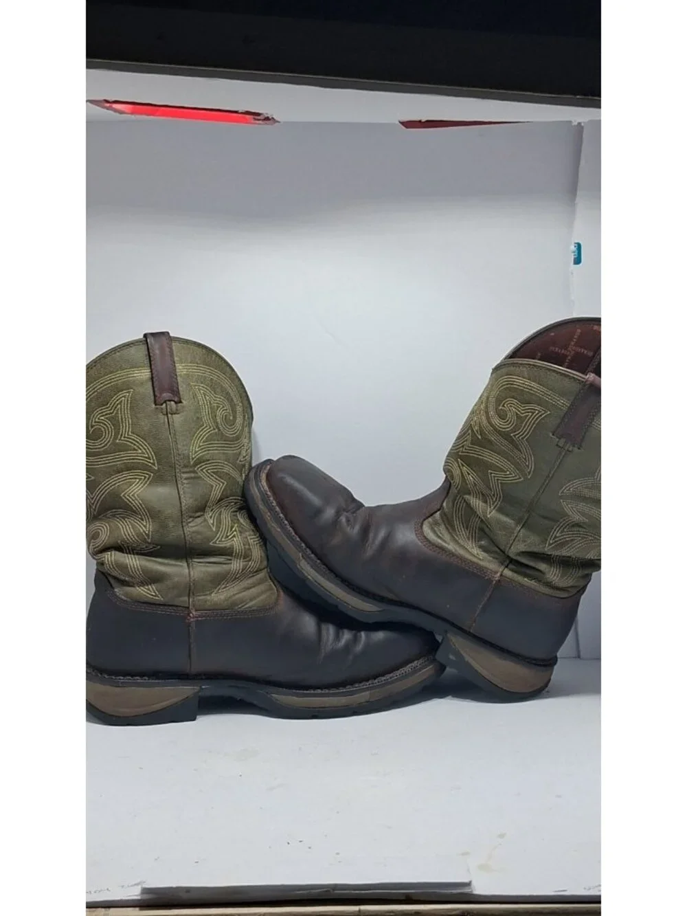 DURANGO DWDB038 Men's NEW Pull-on Western Work Boot Green US Size 11 W BX X